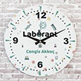 Laboranta Hediye Ahşap Saat 33cm  KA02-1212