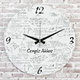 Matematik Öğretmenine Hediye Ahşap Saat 33cm  KA02-1222