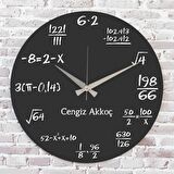 Matematik Öğretmenine Hediye Ahşap Saat 33cm  KA02-1223