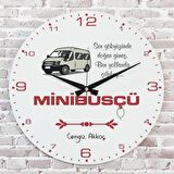 Minibüsçüye Hediye Ahşap Saat 33cm  KA02-1235