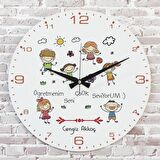 Öğretmene Hediye Ahşap Saat 33cm  KA02-1242