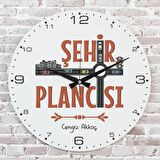 Şehir Plancısına Hediye Ahşap Saat 33cm  KA02-1252