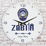 Zabıtaya Hediye Ahşap Saat 33cm  KA02-1265