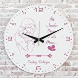 Anneler Günü Hediyesi Ahşap Saat 33cm  KA02-1271