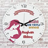 Anneler Günü Hediyesi Ahşap Saat 33cm  KA02-1272