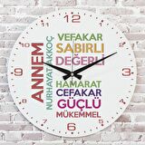 Anneler Günü Hediyesi Ahşap Saat 33cm  KA02-1277