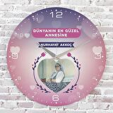 Anneler Günü Hediyesi Ahşap Saat 33cm  KA02-1281