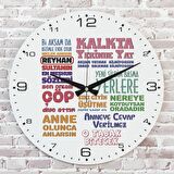 Anneler Günü Hediyesi Ahşap Saat 33cm  KA02-1284