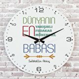 Babalar Günü Hediyesi Ahşap Saat 33cm  KA02-1285