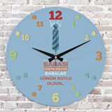 Babalar Günü Hediyesi Ahşap Saat 33cm  KA02-1289