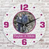 Sevgililer Günü Hediyesi Ahşap Saat 33cm  KA02-1296