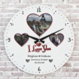 Sevgililer Günü Hediyesi Ahşap Saat 33cm  KA02-1303