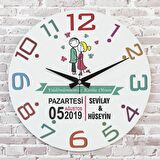 Sevgililer Günü Hediyesi Ahşap Saat 33cm  KA02-1313
