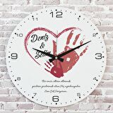 Sevgililer Günü Hediyesi Ahşap Saat 33cm  KA02-1318