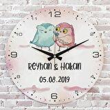 Sevgililer Günü Hediyesi Ahşap Saat 33cm  KA02-1320