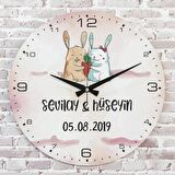 Sevgililer Günü Hediyesi Ahşap Saat 33cm  KA02-1322