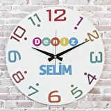 Sevgililer Günü Hediyesi Ahşap Saat 33cm  KA02-1326