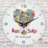 Sevgililer Günü Hediyesi Ahşap Saat 33cm  KA02-1332