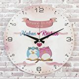 Sevgililer Günü Hediyesi Ahşap Saat 33cm  KA02-1336