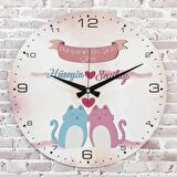 Sevgililer Günü Hediyesi Ahşap Saat 33cm  KA02-1340