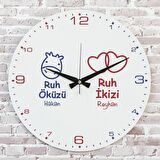 Sevgililer Günü Hediyesi Ahşap Saat 33cm  KA02-1348