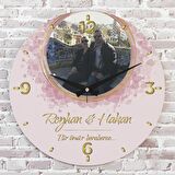 Sevgililer Günü Hediyesi Ahşap Saat 33cm  KA02-1356