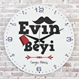 Evin Beyine Hediye Ahşap Saat 33cm  KA02-1377