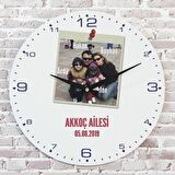 Aileye Özel Fotoğraflı Hediye Ahşap Saat 33cm  KA02-1381