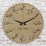 Kişiye Özel Osmanlıca Tasarımlı Hediye Ahşap Saat 33cm  KA02-1415