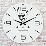 Kişiye Özel Atatürk Tasarımlı Hediye Ahşap Saat 33cm  KA02-1450
