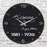 Kişiye Özel Atatürk Tasarımlı Hediye Ahşap Saat 33cm  KA02-1460