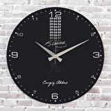 Kişiye Özel Atatürk Tasarımlı Hediye Ahşap Saat 33cm  KA02-1470