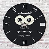 Kişiye Özel Atatürk Tasarımlı Hediye Ahşap Saat 33cm  KA02-1479