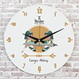 İkizler Burcuna Hediye Ahşap Saat 33cm  KA02-1485
