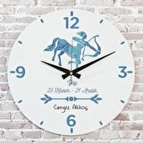 Yay Burcuna Hediye Ahşap Saat 33cm  KA02-1502