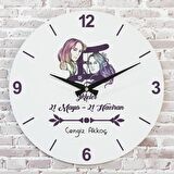 İkizler Burcuna Hediye Ahşap Saat 33cm  KA02-1520