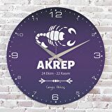 Akrep Burcuna Hediye Ahşap Saat 33cm  KA02-1527