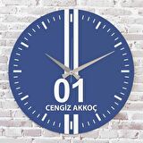 Mavi & Beyaz Adanalılara Hediye Özel Ahşap Saat 33cm  KA02-1544