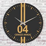 Sarı & Siyah Ağrılılara Hediye Özel Ahşap Saat 33cm  KA02-1548