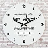 Karadenizliye Hediye Yureğum Ahir Değil Tasarımlı Saat 33cm  KA02-1675