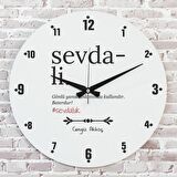 Karadenizliye Hediye Sevdali Tasarımlı Saat 33cm  KA02-1680