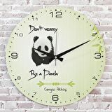 Kişiye Özel Don’t Worry, Be Panda Tasarımlı Hediye Saat 33cm  KA02-1715