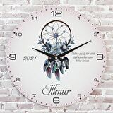 Kişiye Özel Çocuk Odası Hediyesi Ahşap Saat 33cm  KA02-1759