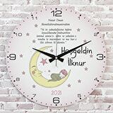 Kişiye Özel Çocuk Odası Hediyesi Ahşap Saat 33cm  KA02-1760