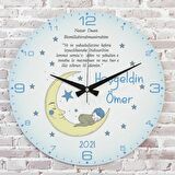 Kişiye Özel Çocuk Odası Hediyesi Ahşap Saat 33cm  KA02-1761