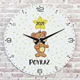 Kişiye Özel Çocuk Odası Hediyesi Ahşap Saat 33cm  KA02-1762