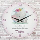 Kişiye Özel Çocuk Odası Hediyesi Ahşap Saat 33cm  KA02-1768