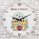 Kişiye Özel Çocuk Odası Hediyesi Ahşap Saat 33cm  KA02-1772