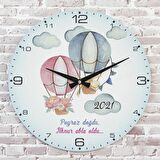 Kişiye Özel Çocuk Odası Hediyesi Ahşap Saat 33cm  KA02-1787