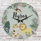 Kişiye Özel Çocuk Odası Hediyesi Ahşap Saat 33cm  KA02-1803